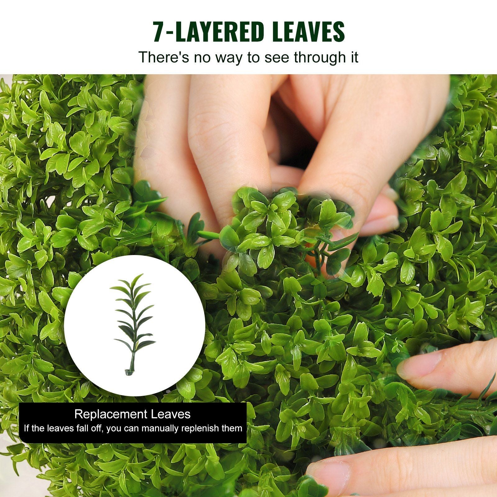 VEVOR 2x Artificial Boxwood Ball Ø40,6cm Garden Deco Boxwood in Flowerpot Ball Artificial Boxwood Ball Artificial Plant made of PE, Wood, PP incl. 4 pcs. Decorative butterflies and 10 pcs. Replacement - JM Variety Store